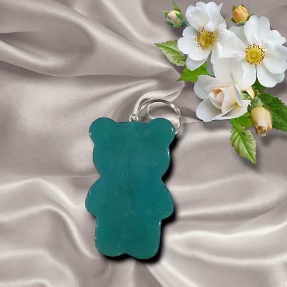 Blue Green Gummy Bear Keychain(Z178) - Picture 5 of 6